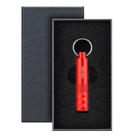 Aluminyum 2in1 Delici ve Puro Tutucu İğne Anahtarlık Kırmızı