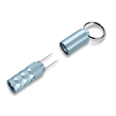 Aluminyum 2in1 Delici ve Puro Tutucu İğne Anahtarlık Mavi