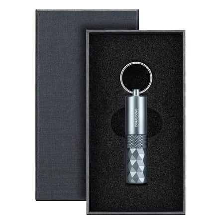 Aluminyum 2in1 Delici ve Puro Tutucu İğne Anahtarlık Mavi