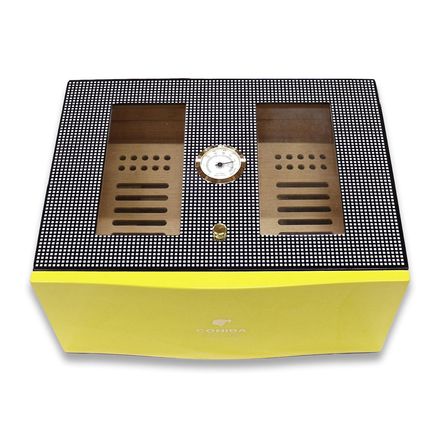 Cohiba Camlı Puro Kutusu Humidor Sarı 70's