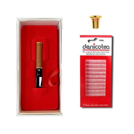 Denicotea Nice 25101 Karbon Filtreli 5-6-7-9mm Extra Slim Lüx Ağızlık Maun