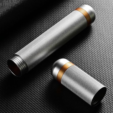 Cigarloong Metal Puro Kılıfı Tüpü Tekli Silver 54 Ring