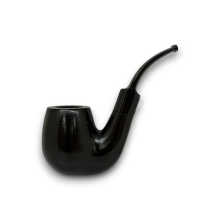 Longan Okuma 9mm Ahşap Kıvrık Pipo Seti Mat Siyah