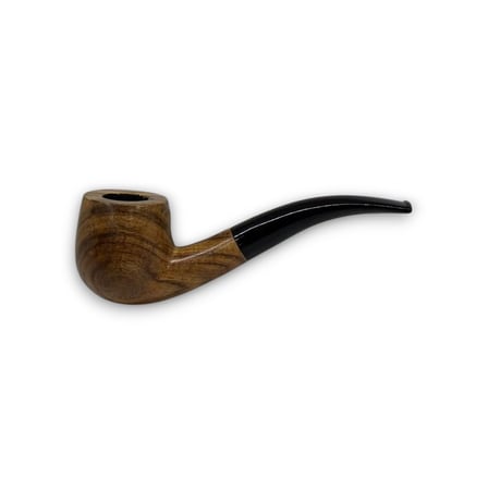 Longan 9mm Ahşap Kıvrık Pipo Seti Mat Natural
