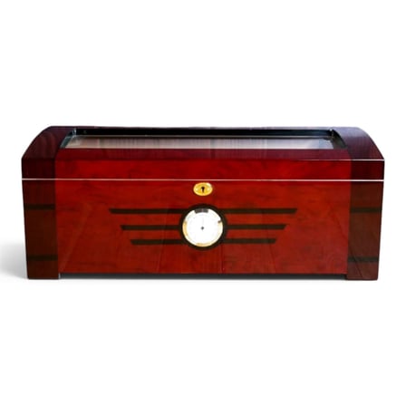 Camlı Masaüstü Puro Kutusu Humidor Kahve 200's