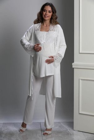 BirolGaye 3018 Hamile Lohusa 3 Lü Pijama Sabahlık Tk