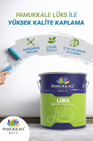 Pamukkale Lüks Parlak Sentetik Yağlı Boya 2.5 Lt Gri Ral 7040