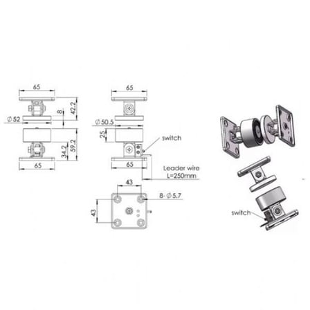 Marelli 50 Kg Kapasiteli Elektrikli Manyetik Yangın Kapısı Tutucu