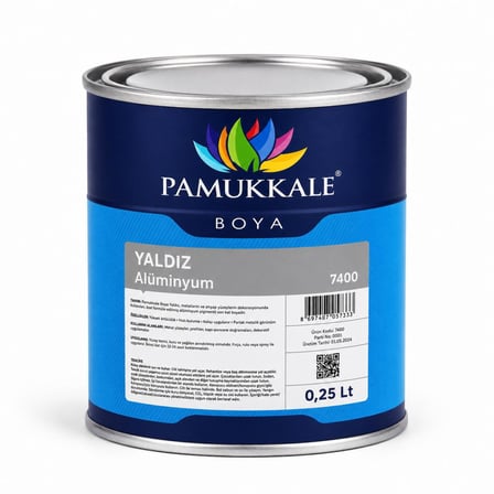 Pamukkale Yaldız Alüminyum Soba Boyası 200 Derece Isı Geçirmez 0.25 Lt