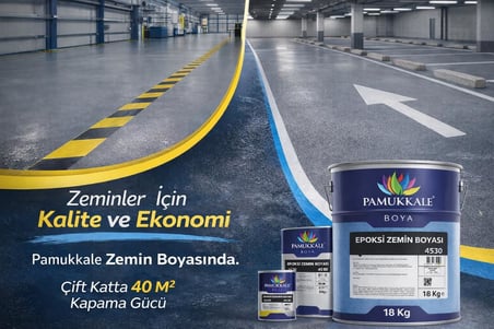 Pamukkale 4530 Solventli Epoksi Zemin Boyası 21 Kg Ral 1019 Gri Bej