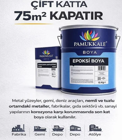 Pamukkale 4200 Epoksi Boya 18 Kg Ral 3009 Oksit Kırmızı