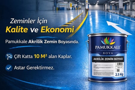 Pamukkale Akrilik Zemin Boyası 2.5 Kg Ral 3009 Oksit Kırmızı