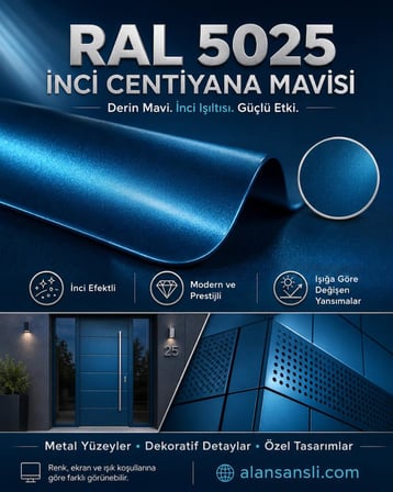 Pamukkale Enamel Sentetik Parlak Yağlı Boya 2.5 Kg Ral 5025 İnci Centiyana Mavisi