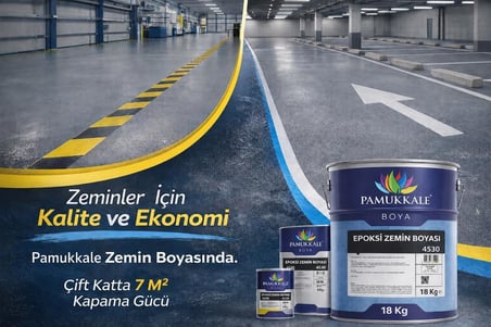 Pamukkale 4530 Solventli Epoksi Zemin Boyası 3.5 Kg Ral 9022 İnci Açık Gri