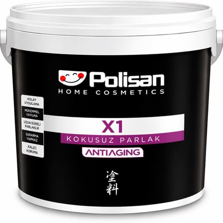 Polisan X1 Anti Aging Kokusuz Su Bazlı Parlak Boya 2.5 Lt Beyaz