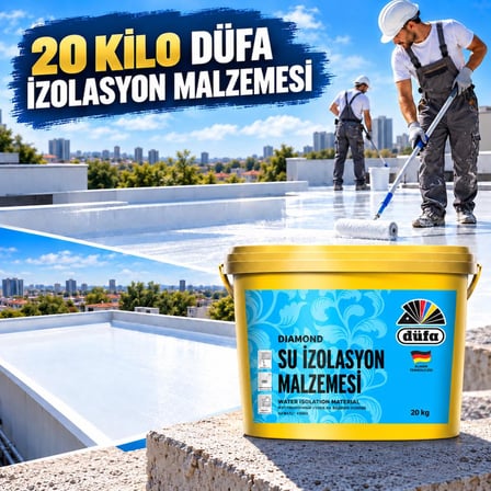 Düfa Diamond Su Kesici Çatı İzolasyon Malzemesi 20 Kg Beyaz