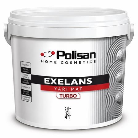 Polisan Exelans Turbo Yarı Mat Dış Cephe Boyası 15 Lt Antrasit Gri Ral 7016