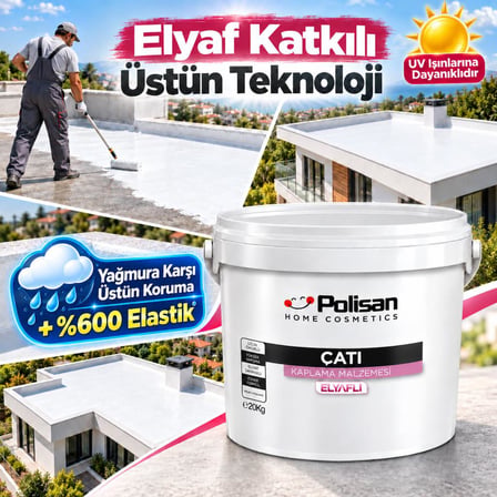 Polisan Çatı Elyaflı Su Yalıtım Malzemesi 2.5 Lt Ral 7035 Açık Gri