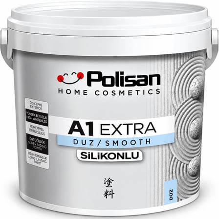 Polisan A1 Extra Silikonlu Düz Dış Cephe Boyası 15 Lt Soğuk Vizon