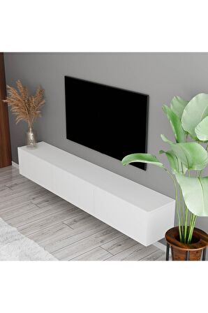 1230 SOLE 3 KAPAKLI KULPSUZ 180 CM TV ÜNİTESİ BEYAZ