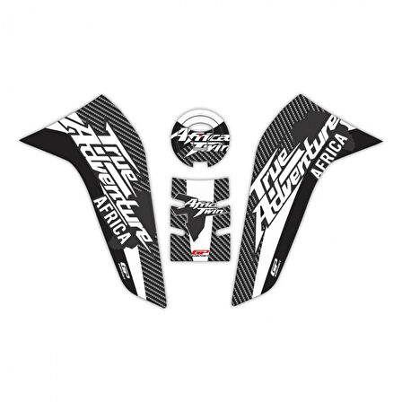 Gp Kompozit Tank Pad Seti Siyah Beyaz Karbon Desenli Honda Afrıca Twın Crf1100l 2020-2021