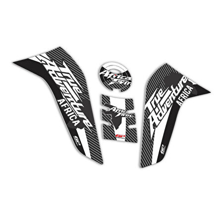 Gp Kompozit Tank Pad Seti Siyah Beyaz Karbon Desenli Honda Afrıca Twın Crf1100l 2020-2021