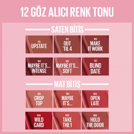 Maybelline New York Serum Etkili Hyalüronik Asit ve Besleyici Yağ İçeren Ruj - 103 Make It Work