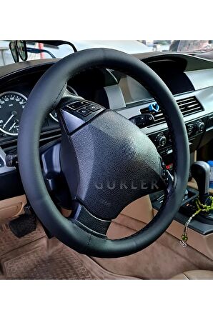 Peugeot 301 Uyumlu Dikmeli Direksiyon Kılıfı Siyah Ipli (38CM×11CM)