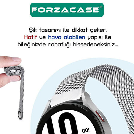 Forzacase Samsung Galaxy Watch7 44mm ile uyumlu Metal Mıknatıslı Kordon Kayış - FC302