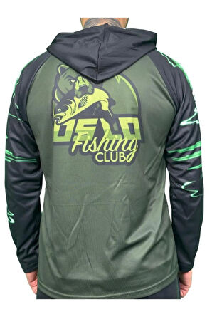 Performans Balıkçı T-Shirt Kapüşonlu Green Bear