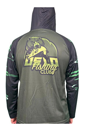 Performans Balıkçı T-Shirt Kapüşonlu Green Bear