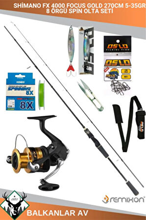 Fx 4000 Focus GOLD 270cm 5-35gr 8 Örgü Spin Olta Seti