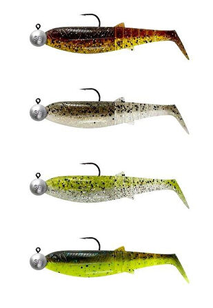 Savage Gear Cannibal Shad 6.8cm 3gr+5gr #1/0 Clear Water 4+4 Adet Silikon Balık