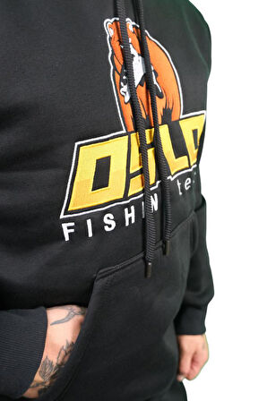 Oslo Bear Siyah Nakışlı Kapüşonlu Sweatshirt