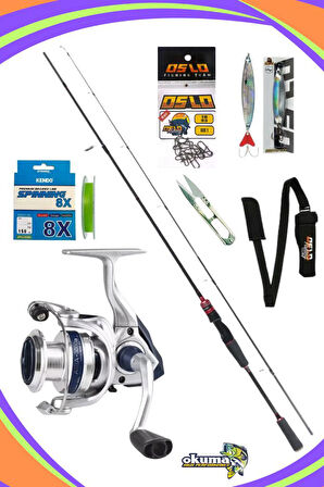 Okuma Aria C4000a Remixon Focus Red 270cm 5-35gr 8X Spin Olta Seti