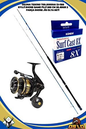 Okuma Tesoro TSR-5000HA Ryuji Shore Game Fuji 285 cm 25-85gr Shore Jigging Olta Seti