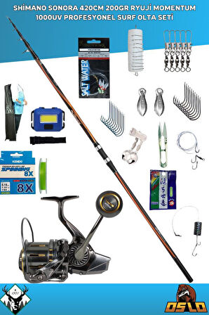 Shimano Sonora AX 420cm 200gr Ryuji Momentum 10000 Profesyonel Surf Olta Seti