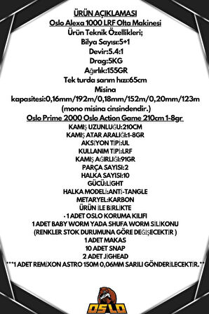 Oslo Alexa 1000 Oslo Action Game 210cm 1-8gr LRF Olta Seti