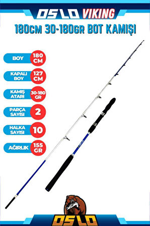 Oslo Viking 180cm 30-180gr Okuma Altera 4000 Tekne Olta Seti