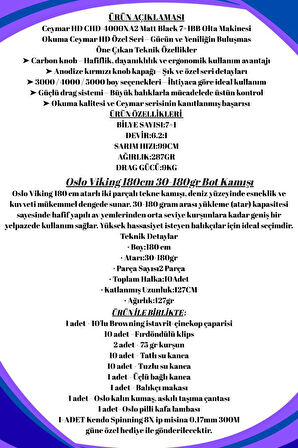 Oslo Viking 180cm 30-180gr Ceymar 4000XA2 Tekne Olta Seti