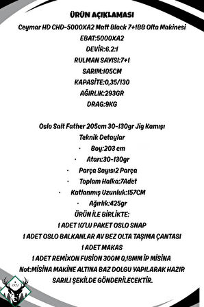 Oslo Salt Father 203cm 30-130gr Okuma Ceymar HD CHD-C5000XA2 Jig Olta Seti