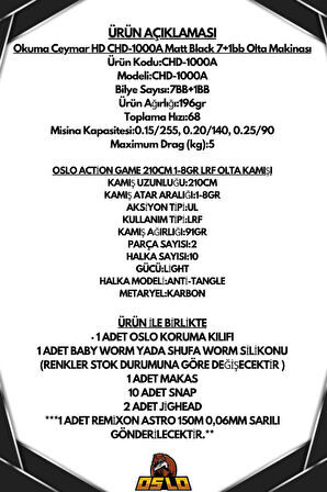 Oslo Action Game 213cm 1-8gr Ceymar 1000 8 Örgü LRF Olta Seti