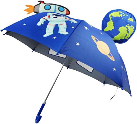 ASTRONOT KARAKTERLİ FİGÜRLÜ KIZ ERKEK ÇOCUK ŞEMSİYE HEDİYELİK UFAK BOY ÜÇ BOYUTLU