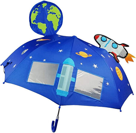 ASTRONOT KARAKTERLİ FİGÜRLÜ KIZ ERKEK ÇOCUK ŞEMSİYE HEDİYELİK UFAK BOY ÜÇ BOYUTLU