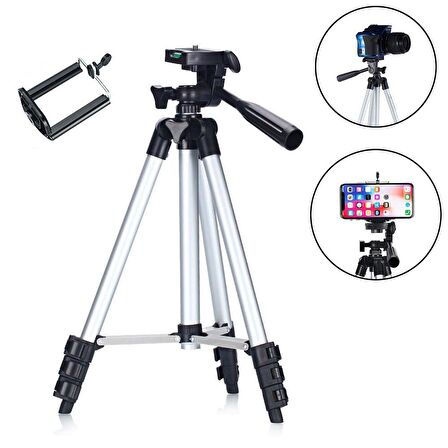 105 cm Telefon Kamera Tutucu Tripod Katlanabilir Ayak Ahtapot Fotoğraf Video (Telefon Tutuculu) 