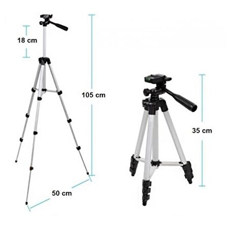 105 cm Telefon Kamera Tutucu Tripod Katlanabilir Ayak Ahtapot Fotoğraf Video (Telefon Tutuculu) 