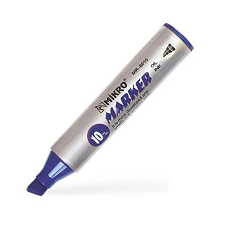 Permanent Markör Marker Kesik Uçlu Koli Kalemi Mavi 10 mm Mr-6010 1 Adet