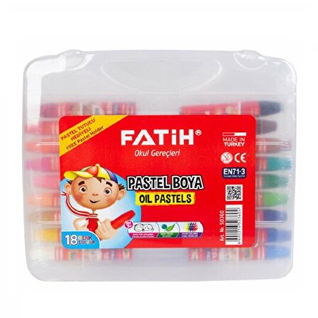 18 Renk Pastel Boya Plastik Çantalı Tutucu Hediyeli 18 Li 1 Paket