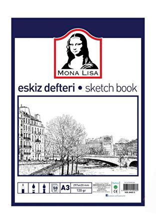 Eskiz Defteri A-3 Dokulu Kağıt Kara Kalem Çalışma Defteri 50 Yaprak 120 gr 29,7x42 cm 1 Paket Südor