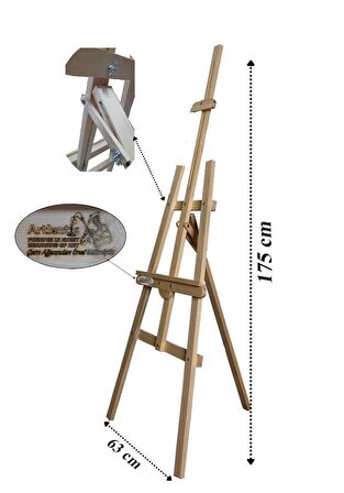 Akrilik Boya Resim Seti Artdeco 6 Ana Renk 75 ml Akrilik Boya Şövalye 2 Tuval 25x35 Fırça Spatula Şövale 